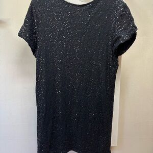 Victoria's Secret Black Glitter Short Sleeve Tee dress supermodel essentials